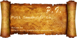 Pott Immakuláta névjegykártya